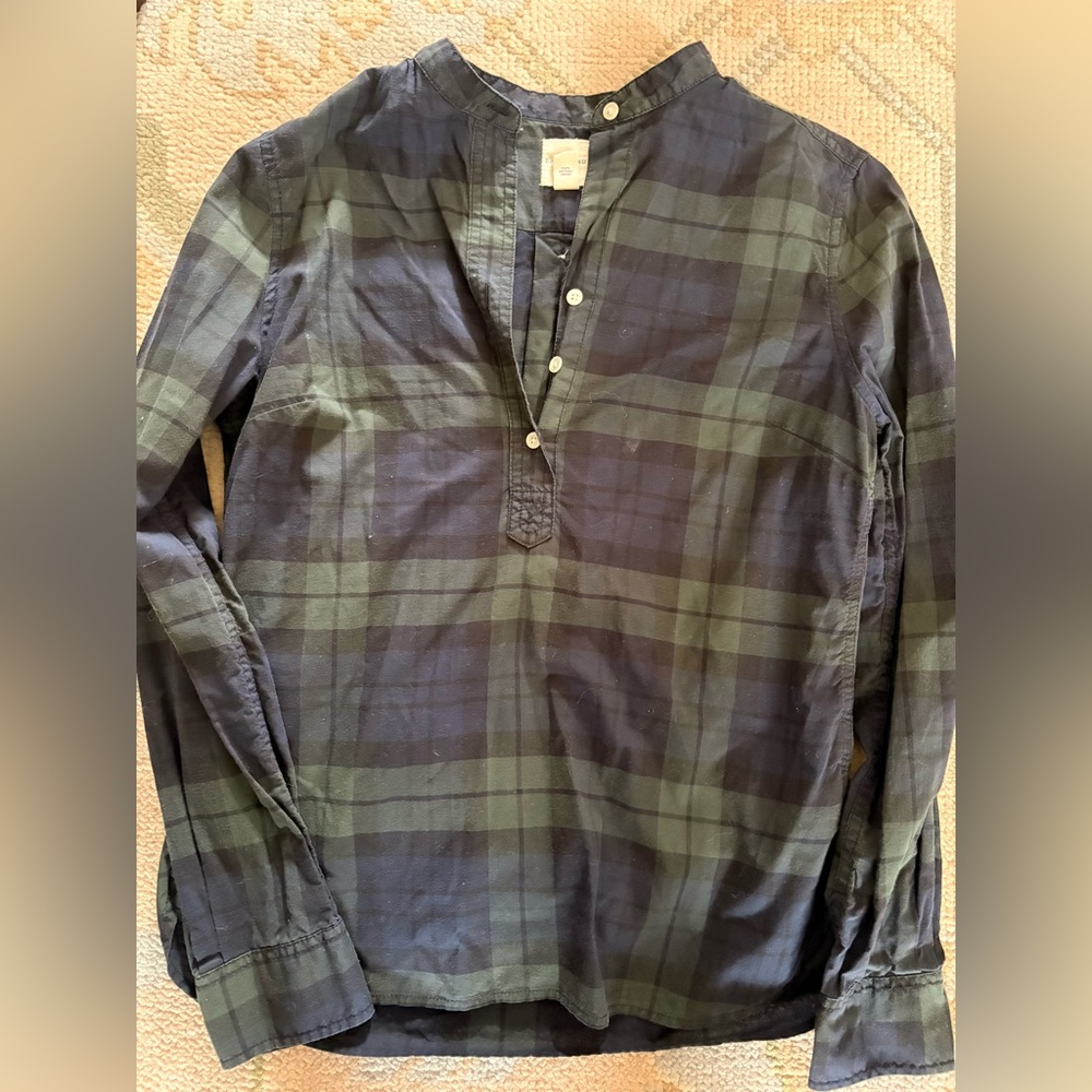 Lands' End Blackwatch Plaid Pullover Shirt